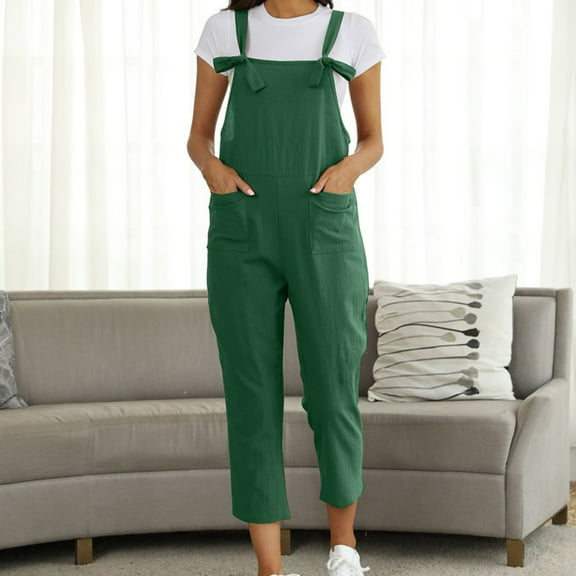 Baqcunre Women's Washed Linen Bib Jeans Overalls Ripped Linen Jumpsuits,L,Overalls For Women Loose Fit,Womens Jumpsuit,Rompers For Women 2023,Jumpsuits For Women Casual,Womens Clothes,Army Green