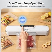 VAVSEA Vacuum Sealer, 62Kpa Food Sealer Machines with 4 Modes, Dry/Draw/Seal/Vac and 10Pcs Bags Starter Kit for Dry & Moist Food Storage Sous Vide for Kitchen