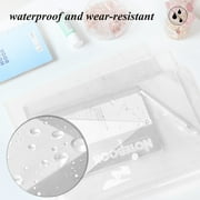 Toplive File Folders,12 Packs Plastic Envelopes Clear A4 Letter Size Waterproof Poly Envelopes Folders with Snap Closure for Office Supplies
