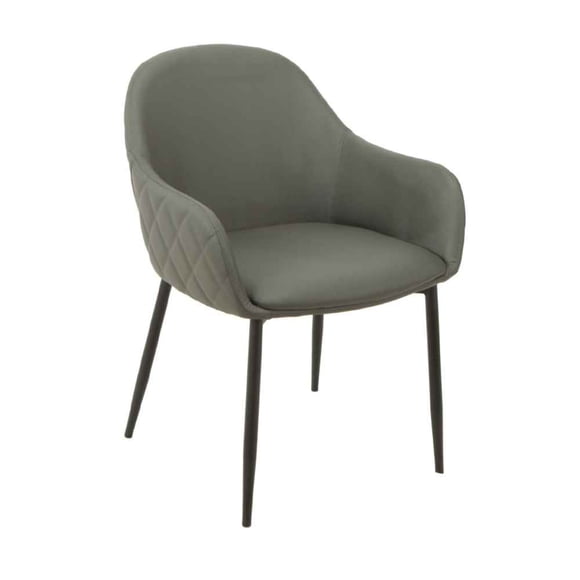 SILLA SENARA PU GRIS PATAS NEGRAS