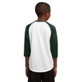 thumbnail image 2 of Sport-Tek Baseball Jersey (YST205) White/Forest Green, M, 2 of 6