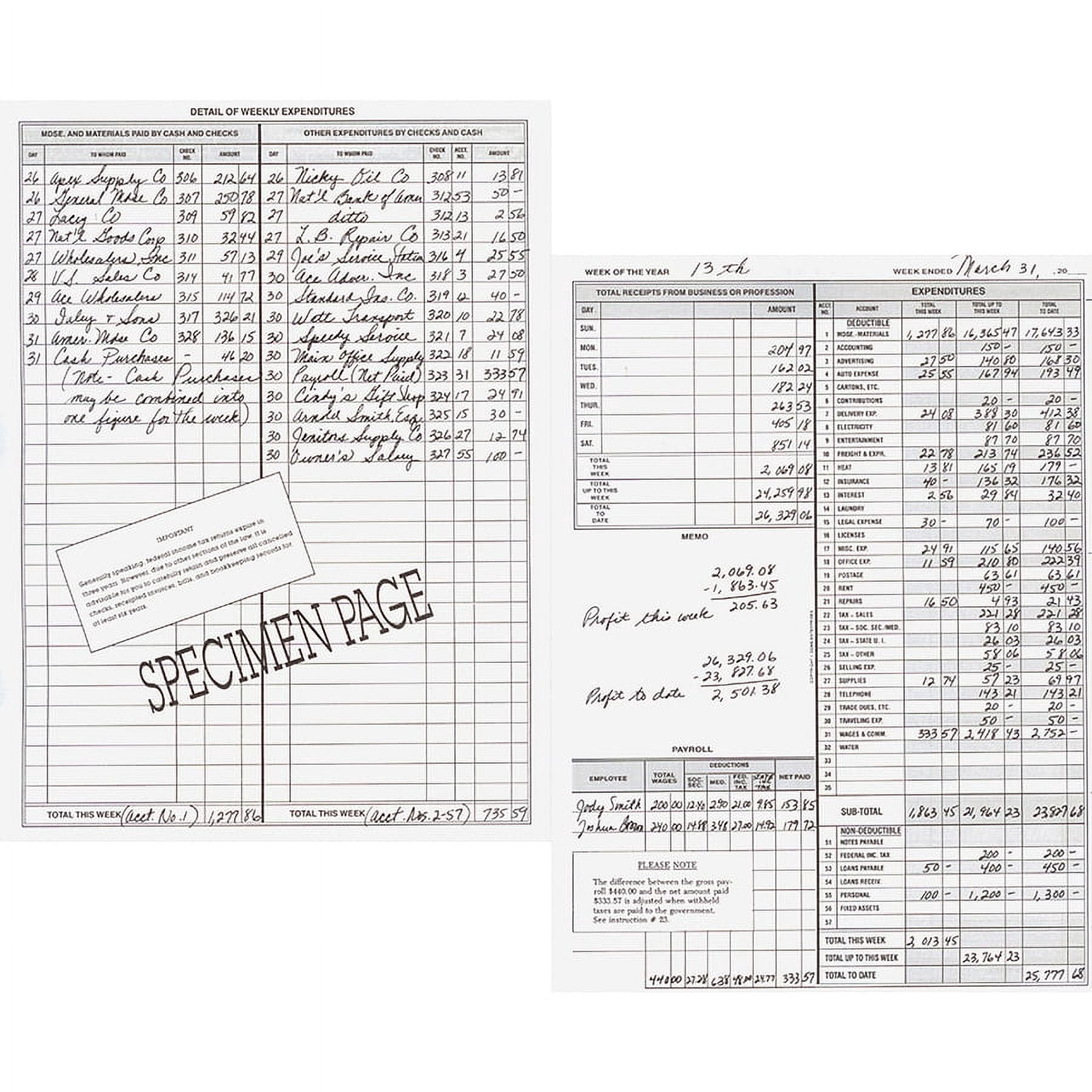 Dome Bookkeeping Record Book - 128 Sheet(s) - Wire Bound - 8.75" X 11.25" Sheet Size - Brown Cover - Recycled - 3 / Bundle
