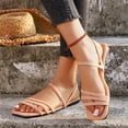 thumbnail image 4 of Willtoo Women's Lace-up Flat Sandals Strappy Open Toe Slingback CrissCross Casual Summer Slides, 4 of 5