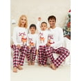thumbnail image 4 of Sunisery Merry Christmas Family Matching Pajamas Sets Plaid Deer Print Holiday Xmas Pjs Sleepwear For Family Adults Kids, 4 of 5