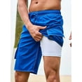thumbnail image 5 of KelaJuan Men's Summer Sports Shorts Lightweight Loose Casual Drawstring Shorts,Knee Length Joggers for Tennis  Running, 5 of 6