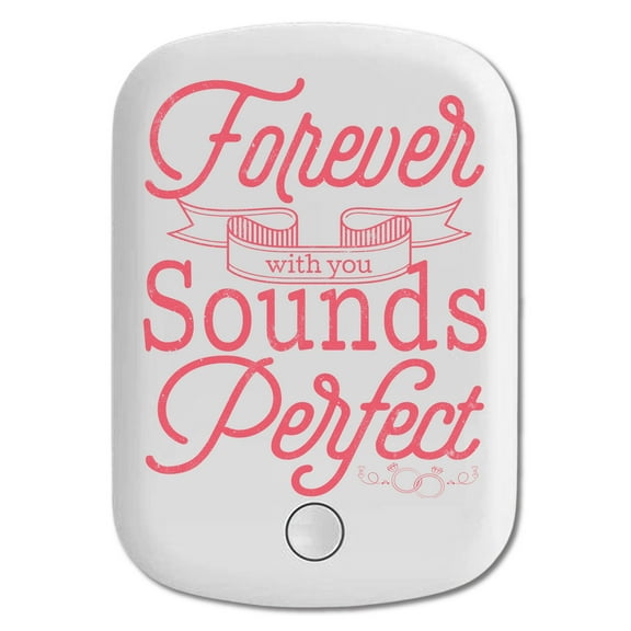 DistinctInk Magnetic Battery Pack, 5000 mAh Wireless Portable Charger with USB-C Cable, Compatible with MagSafe iPhone 14 / 13 / 12 Series - Forever With You Sounds Perfect