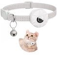 thumbnail image 1 of Collier pour Chat Réfléchissant Ajustable avec Support AirTag - Boucle de Sécurité, Clochette Détachable, Matériau en Nylon pour Chats/chatons, Tour de Cou 20-33 cm, Blanc - Étui de Traqueur GPS Sécurisé pour la Visibilité Nocturne et les Animaux, 1 of 6
