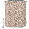 thumbnail image 2 of Brown Flowers Waterproof Fabric Shower Curtain,Vintage Farmhouse Floral Leaves Vines Waterproof Fabric Shower Curtain for Bathroom Curtains Bathtubs Hotel Shower Curtains with 12 Hooks Small 36x72in, 2 of 8