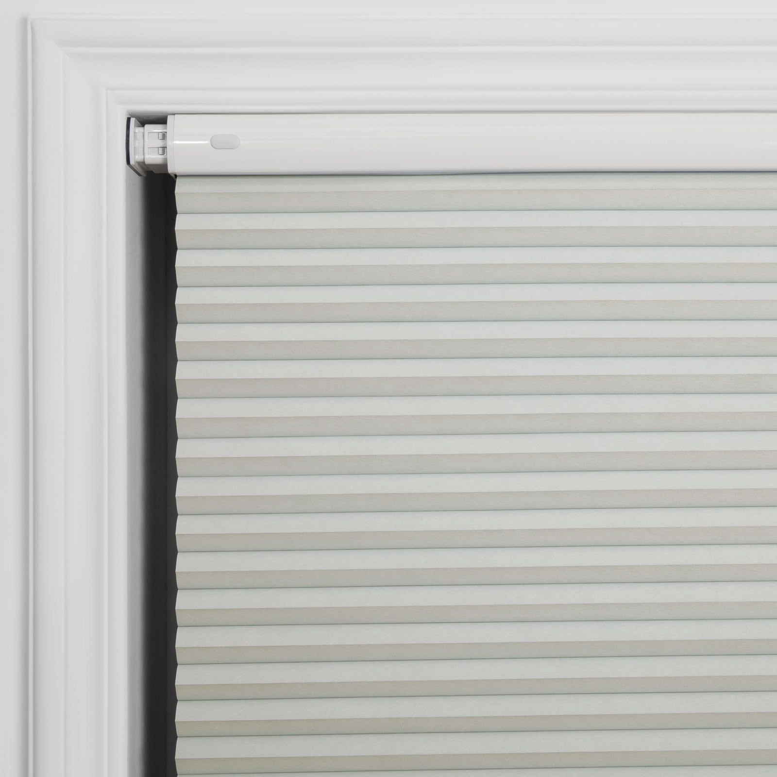 TWOPAGES Aura Blackout No Drill Cellular Shade - Cordless Honeycomb Blinds for Windows, Light Gray, 29"x64" (1 Panel)