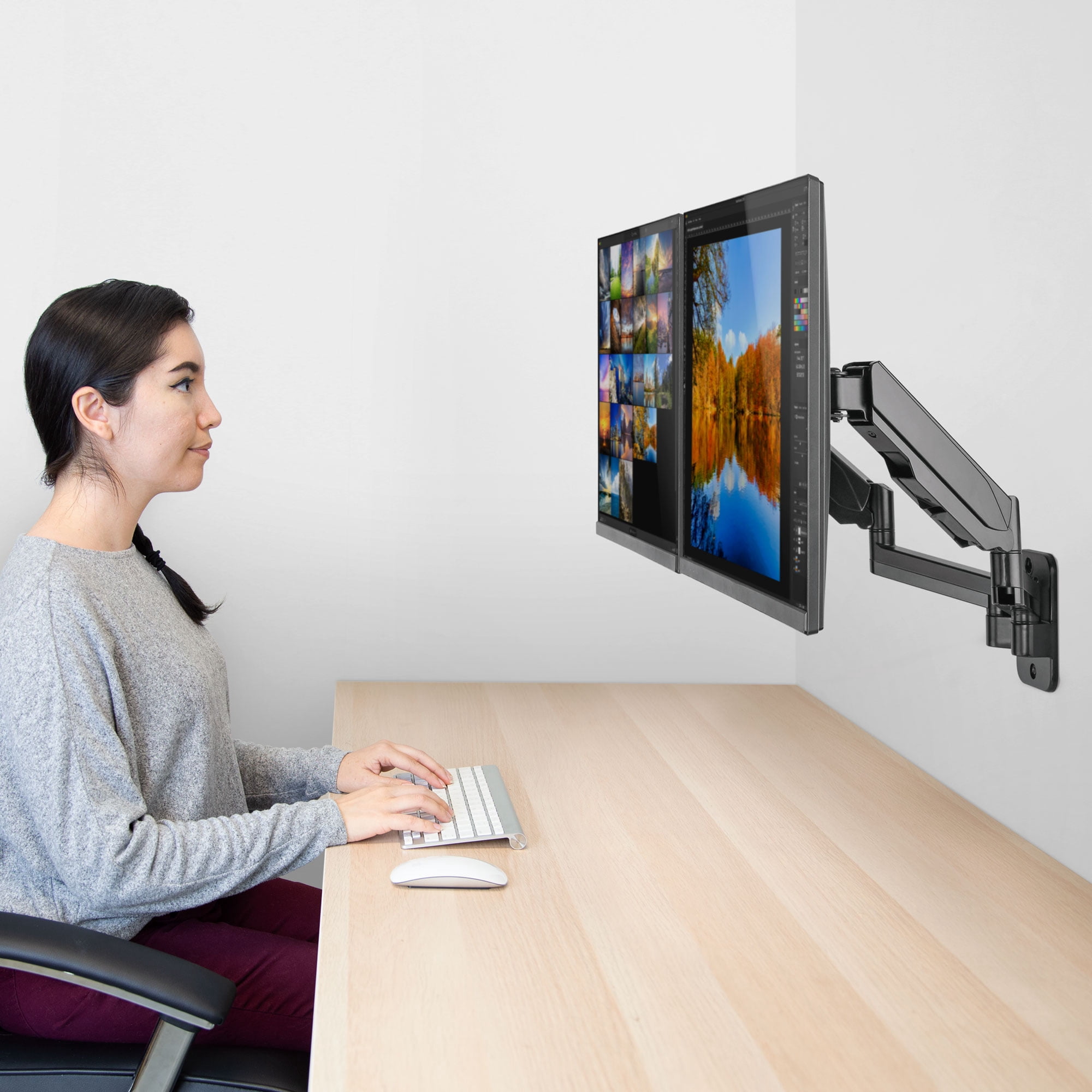 Mount-It! Dual Monitor Wall Mount | Fits 17-32 Inch Screens