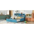 thumbnail image 5 of Metal Twin Size Daybed with Twin Size Trundle, Storage Shelves and USB Ports, Blue, 5 of 13