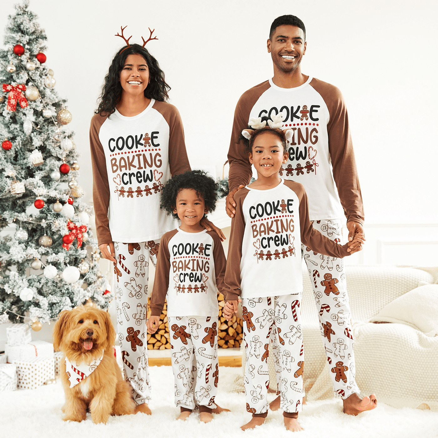 PatPat Christmas Family Matching Letter and Gingerbread Man Print Long ...