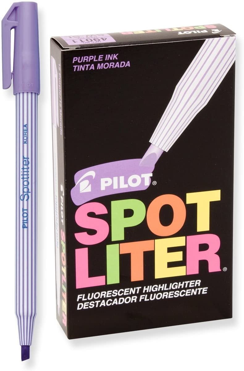 Pilot Spotliter Fluorescent Highlighters, Chisel Tip, Purple, Dozen Box
