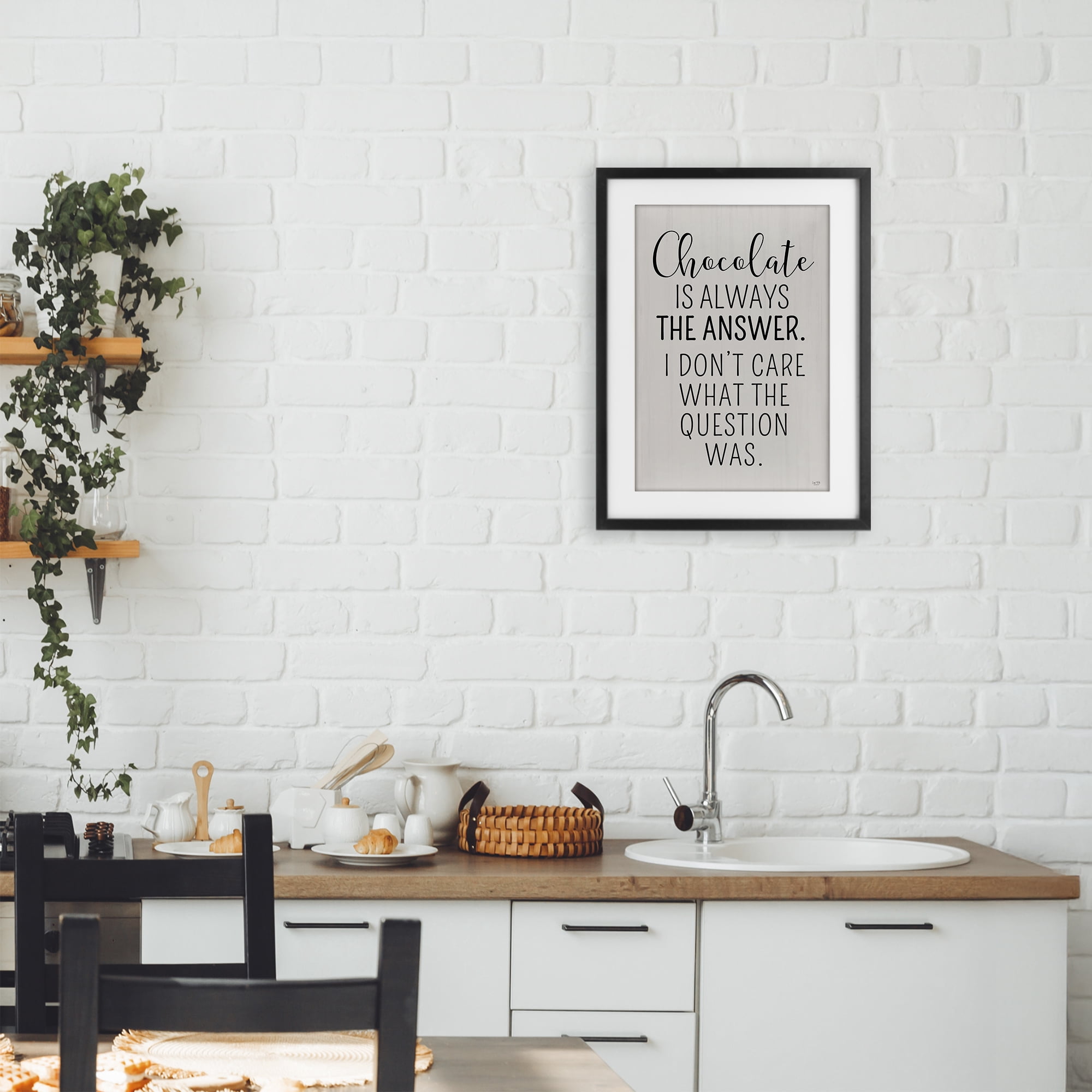 Stupell Industries Chocolate Is Always The Answer Black Framed Print Under Glass, design by Lux + Me Designs