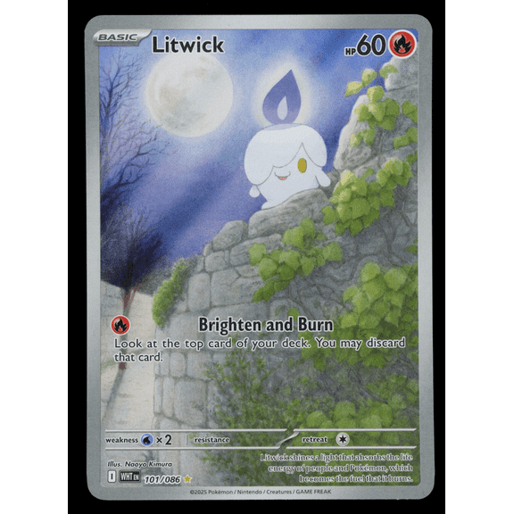 Litwick 2025 Pokemon Scarlet & Violet White Flare Secret Rare Holo #101/86