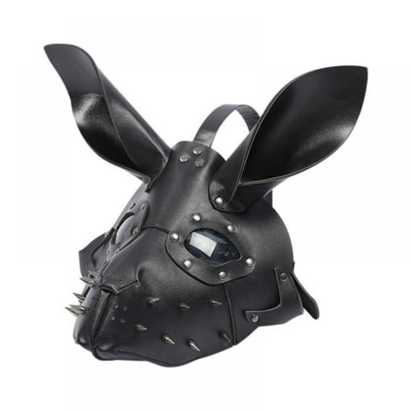 Women PU Leather Bunny Masks Masquerade Party Mask for Cosplay Halloween Costume Accessory