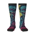 thumbnail image 1 of Fotbe Neon Zombie Skull Calcetas Divertidas Estampadas para Hombre y Mujer, Calcetas de Algodón hasta la Rodilla para Caminar, Correr, Enfermería y Embarazo, 1 of 6