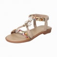 thumbnail image 3 of TOWED22 Toddler Girls Sandals Girls Toddler Sandals Little Girls Kids Shoes Khaki,4, 3 of 9