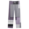 thumbnail image 4 of Geometric Modern Art Purple Gray Black Winter Female Pants Flannel High Waist Women Pants Lady Warm Straight Leg Plush Trousers, 4 of 7