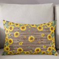 thumbnail image 3 of Sunflower Throw Pillow Cover 20 x 36 Inch Decorative Pillow Cover Brown Wood Grain Rustic Farmhouse Bee Lumbar Pillowcase Seasonal Rectangle Cushion Case for Couch Sofa Bed Living Room, 3 of 7