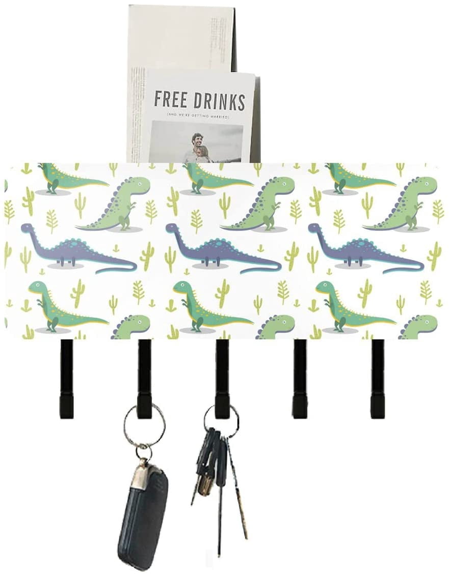 Dinosaur Key Rack Dinosaur Cactus Key Holder for Wall Decorative Mail Organizer Holders ...