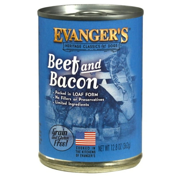 Evanger's Classic Recipes GrainFree Beef & Bacon Wet Dog Food, 12.8 Oz