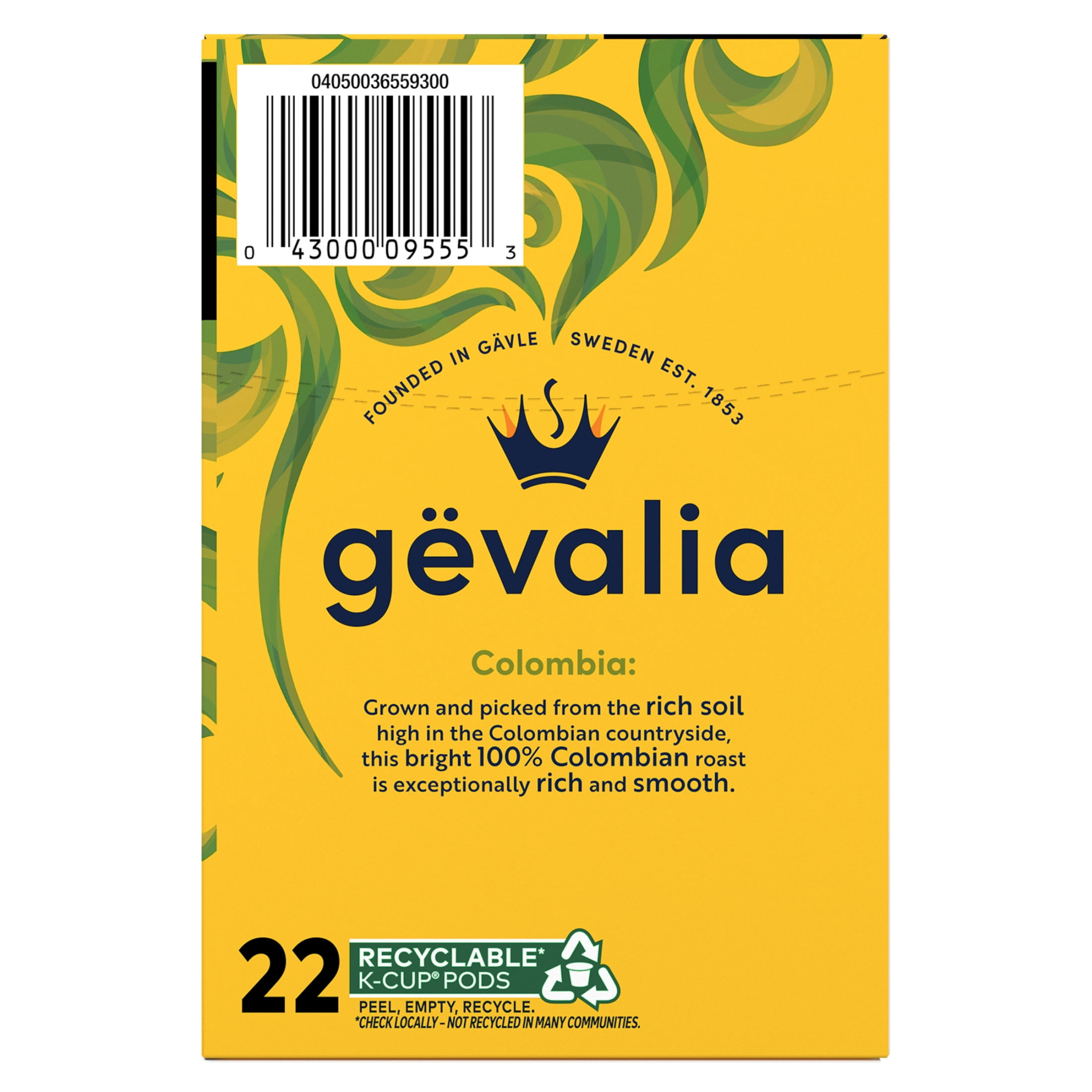 (4 pack) Gevalia Colombia Medium Roast K-Cup® Coffee Pods, 22 ct Box