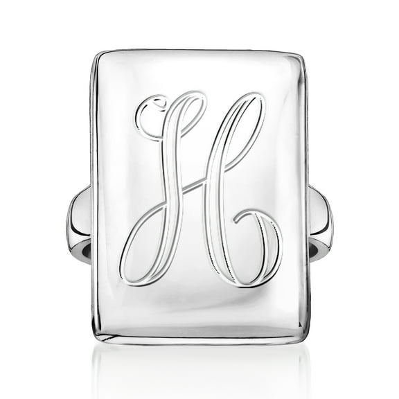 Ross-Simons Italian Sterling Silver Personalized Rectangular Ring, Women's, Adult