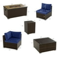 thumbnail image 3 of Gymax Set Of 7 Furniture Set w/32'' Fire Pit Table & Propane Tank Cover Outdoor Blue, 3 of 6