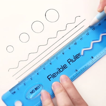 CCOCC Bendable Plastic Flexible Ruler,12 in,Blue