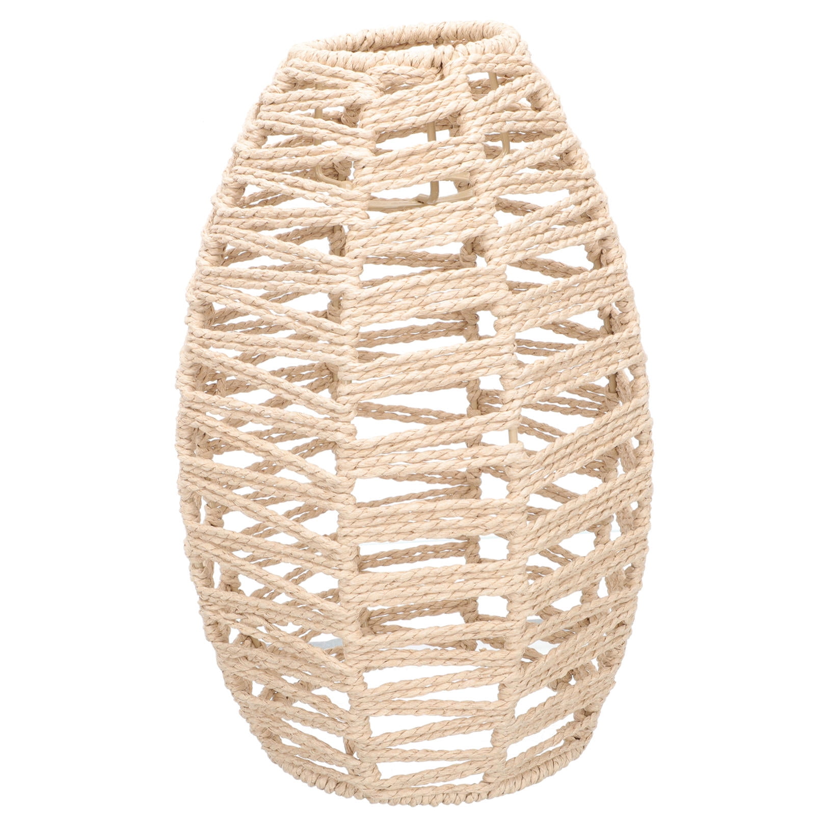 OUNONA Khaki Woven Lamp Cover for Pendant Lamp Shade Elegant Chandelier Light Accessory for Home Use