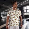 thumbnail image 3 of Wukai Cute Sloth Print Men's Short-Sleeved Mesh T-Shirt,Quick-Dry Short Sleeve Workout T-Shirt-Medium, 3 of 8