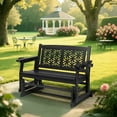 thumbnail image 2 of Ktaxon 4FT Wooden Glider Bench with Cup Holders, Floral Back, Outdoor, 800lbs Max, Black, 2 of 8