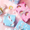 thumbnail image 2 of Unicorn Wrapping Paper Roll - Mini Roll - Unicorn/ Rainbow/Cloud Print for Birthday, Baby Shower - 17 x 120 inches - 3 Rolls (42.5 sq.ft.ttl.), 2 of 7