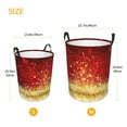 thumbnail image 4 of Uemuo Red Gold Glitter Pattern Circular Laundry Hamper Basket with handles,Collapsible laundry basket,Large capacity laundry hamper,Laundry Organizer-, 4 of 8