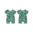 thumbnail image 3 of Aojekbee Baby Boys Jumpsuit, Short Sleeve Crew Neck Zipped Horse Print Summer Romper Clothes for Casual Daily, 3 of 10