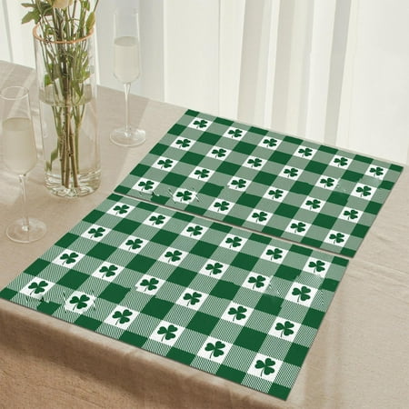 

s Day Placemats Scandinavians Irish Day Plaid Decorative Placemats Insulated Tablecloths Placemat