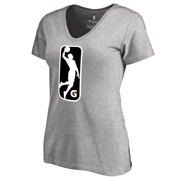 Women's Heather Gray NBA G League Primary Logo V-Neck T-Shirt