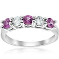 thumbnail image 1 of 1 ct Pink Sapphire & Diamond Ring 14K White Gold, 1 of 4