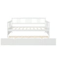 thumbnail image 5 of DEALTOPS Solid Wood Daybed with Trundle Twin Sofa Bed for Bedroom Living Room, White, 5 of 8