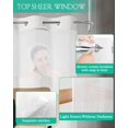 thumbnail image 4 of No Hook Shower Curtains with Snap in Liner, Brown Black Abstract Art Waterproof Fabric Shower Curtain, Luxury Geometric Modern Art Double Layers & See-Through Top Window Bathroom Curtains 72''x84'', 4 of 6