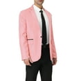 thumbnail image 4 of INSPIRE CHIC Men's Suit Jacket Notched Lapel Long Sleeve Single Vent Back One-Button Blazer 38 Pink, 4 of 6