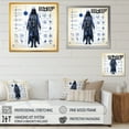 thumbnail image 4 of Designart "Vintage Blueprint of Wizards I" Abstract Framed Wall Art Decor - Modern Blue Witches Entryway Framed Wall Art, 4 of 6