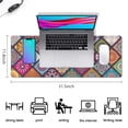 thumbnail image 5 of Long Mouse Pads for Desk,Multicolor Ethnic Geometric Patchwork Desk Mats on Top Of Desks, Desk Mouse Pad Extra Large with 3mm Non-Slip Base and Stitched Edge for Gaming,Work,Home 31.5"x11.8", 5 of 5