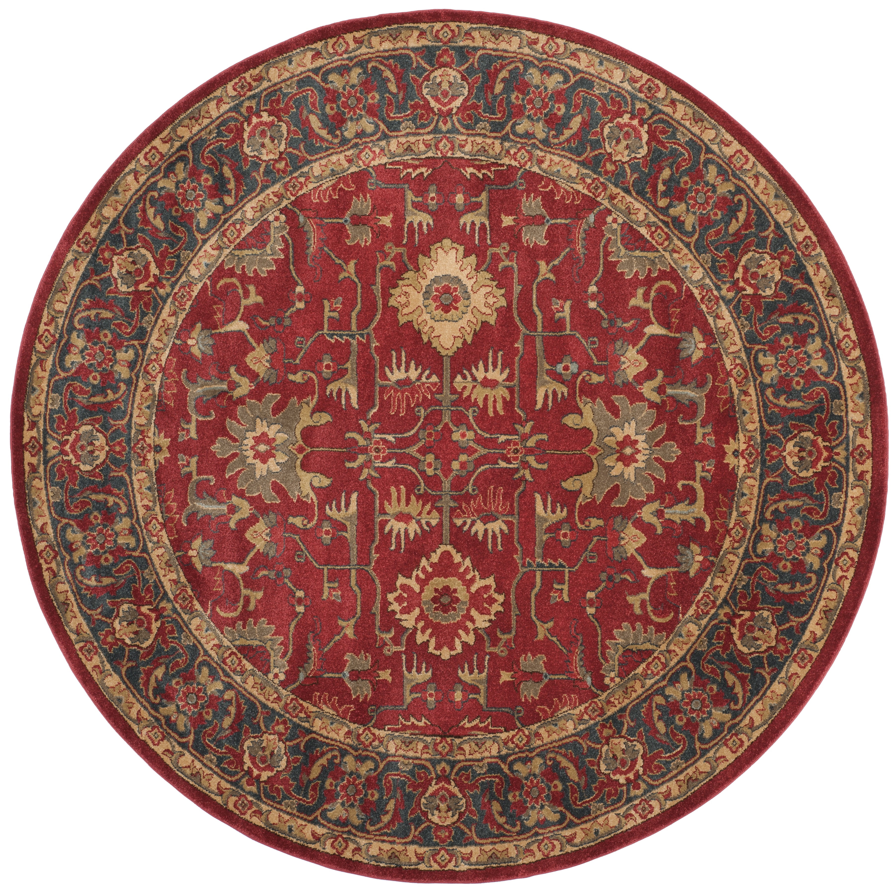 Safavieh Mahal Bentley Oriental Area Rug, Red/Navy, 5'1" x 5'1" Round