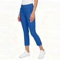 thumbnail image 6 of HongQid Women's Cropped Pants Elastic Waist Rolled Hem High Waisted Casual Work Petite Capri Trousers with Pockets, 6 of 7