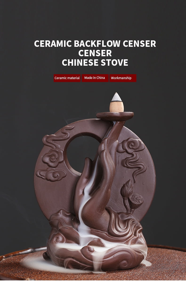 Retro Backflow Incense Burner Creative Incense Burner Backflow Censer Incense Burner Buddhism Incense Holders Home Decoration for Tea Ceremony Home Office Aromatherapy Ornament