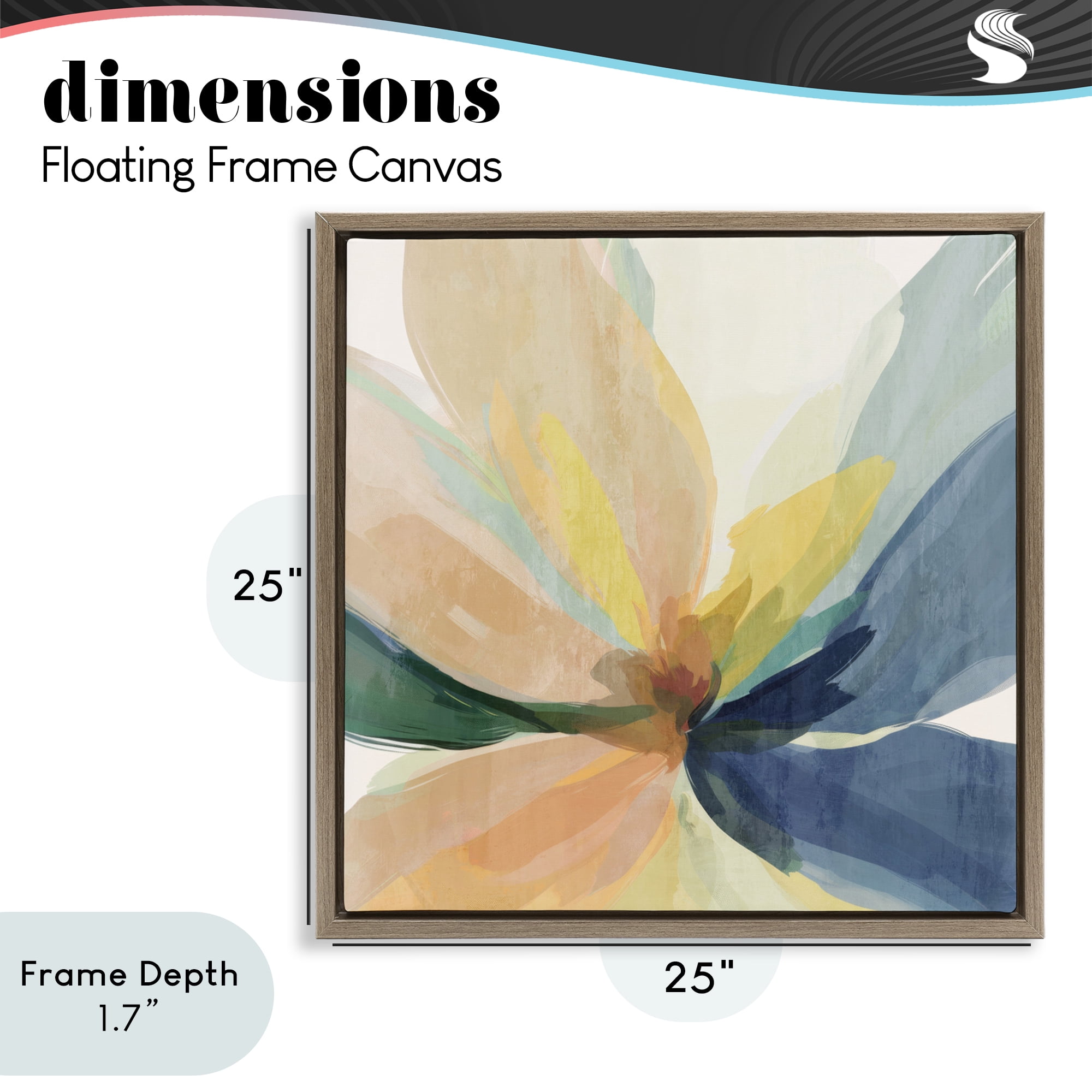 Stupell Industries Soft Harmonious Petals Brown Framed Floater Canvas Wall Art, design by Irena Orlov