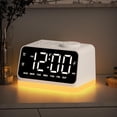 thumbnail image 1 of Reloj despertador JALL con radio FM digital para dormitorio, 8 colores, luz nocturna, 1 of 8