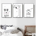 thumbnail image 2 of Cute Cartoon Animals Poster and Print Painting Kids Room Art Wall Decor Home Decor 3Pcs/Set, 2 of 6